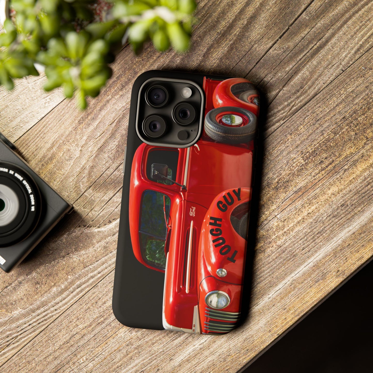 Phone Case iPhone 16/15/14 - Tough Guy Vintage Red Truck Tough Case