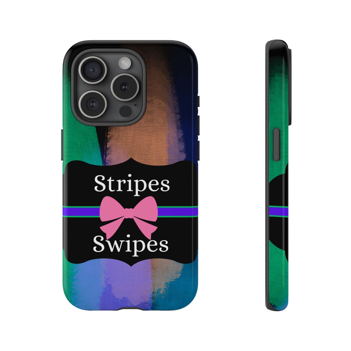 Phone Case iPhone 16/15/14 - Brushed Stripes & Swipes Tough Case