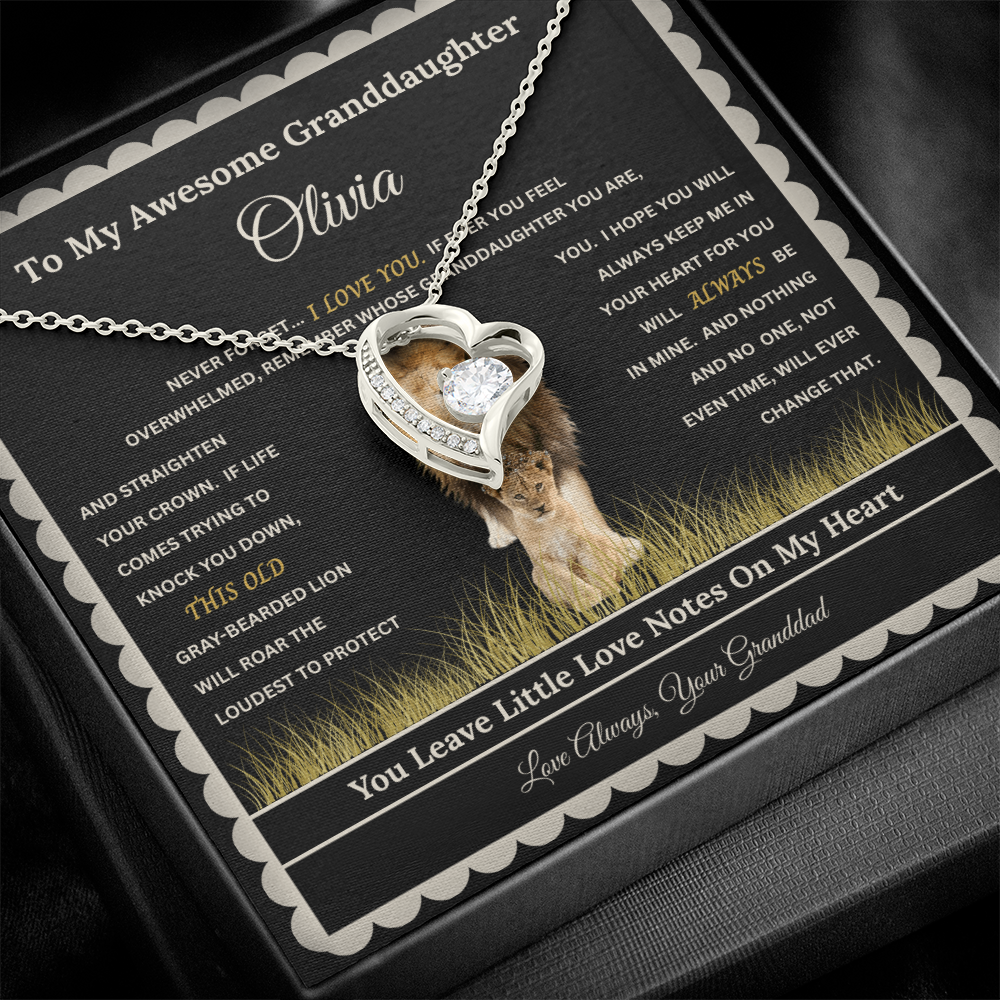 Personalized Daughter Heart Necklace with Message Card – Custom Name Gift for Daughter, Granddaughter, Bonus Daughter or Goddaughter