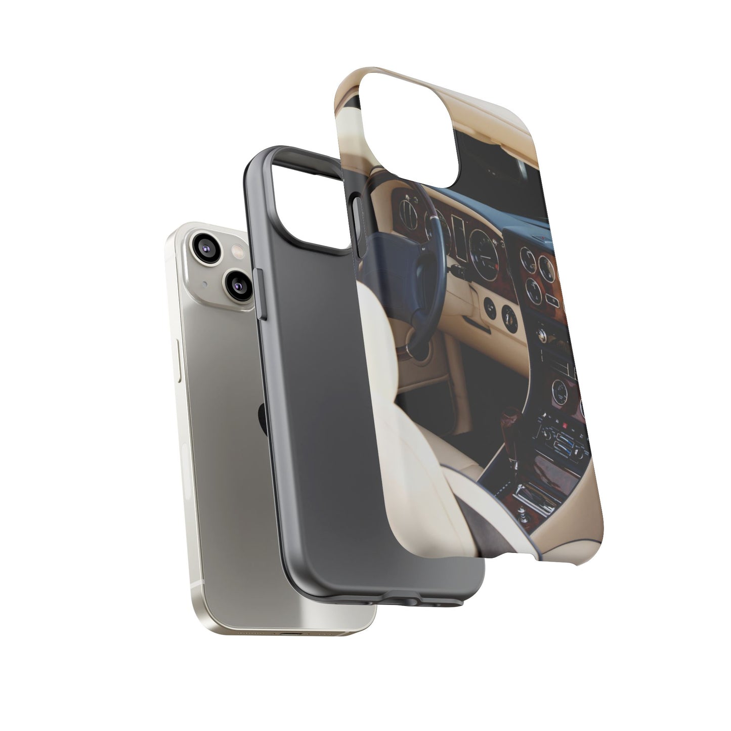 Phone Case iPhone 16/15/14 - Luxury Car Interior Tough Case