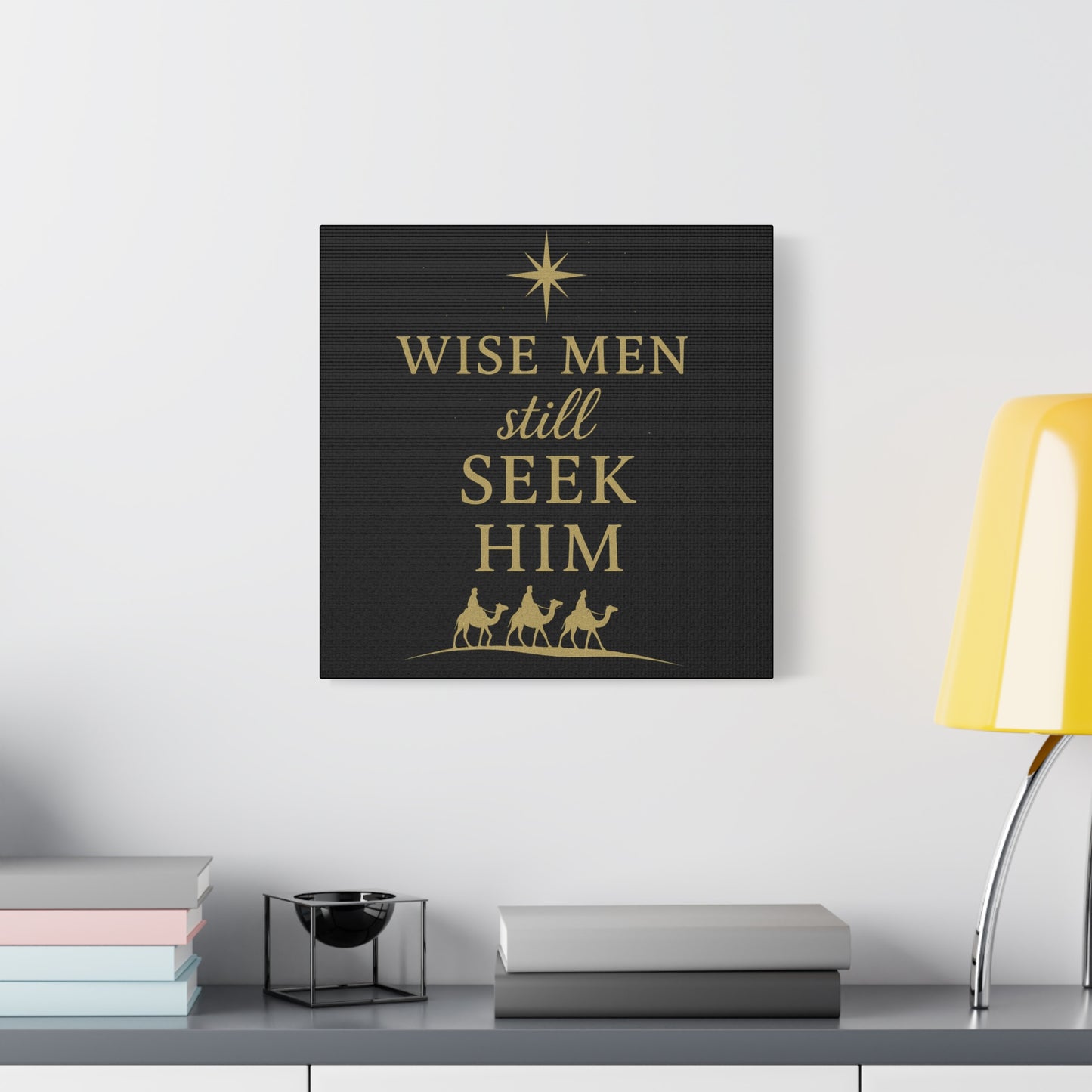 Canvas Wall Art - "Wise Men Still Seek Him" Gold Nativity Print