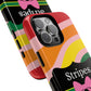 Phone Case iPhone 16/15/14 - Wavy Vivid/Pink Stripes & Swipes Tough Case
