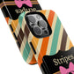Phone Case iPhone 16/15/14 - Diagonal Retro Stripes & Swipes Tough Case