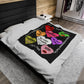 I Love You Because Hearts - Velveteen Plush Blanket 50x60 Black