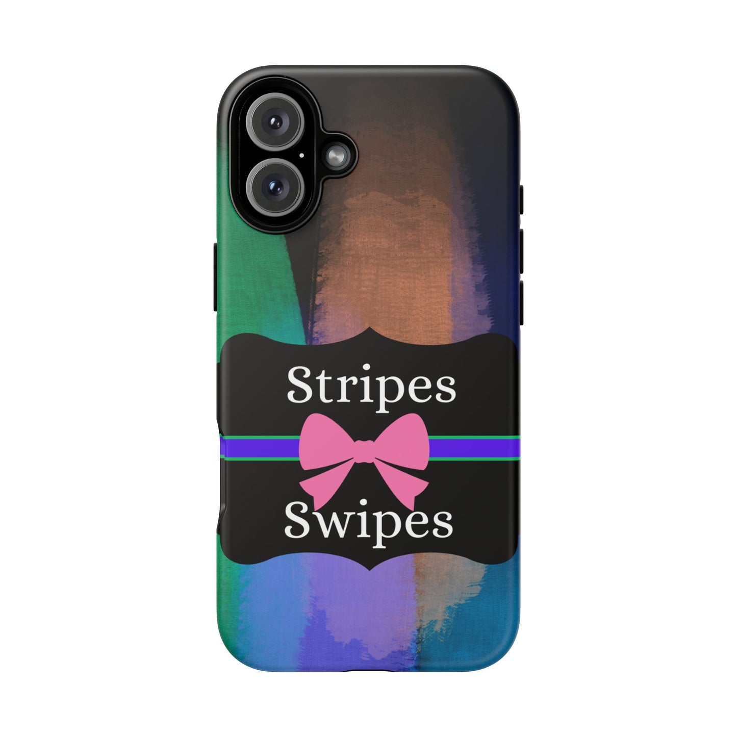 Phone Case iPhone 16/15/14 - Brushed Stripes & Swipes Tough Case