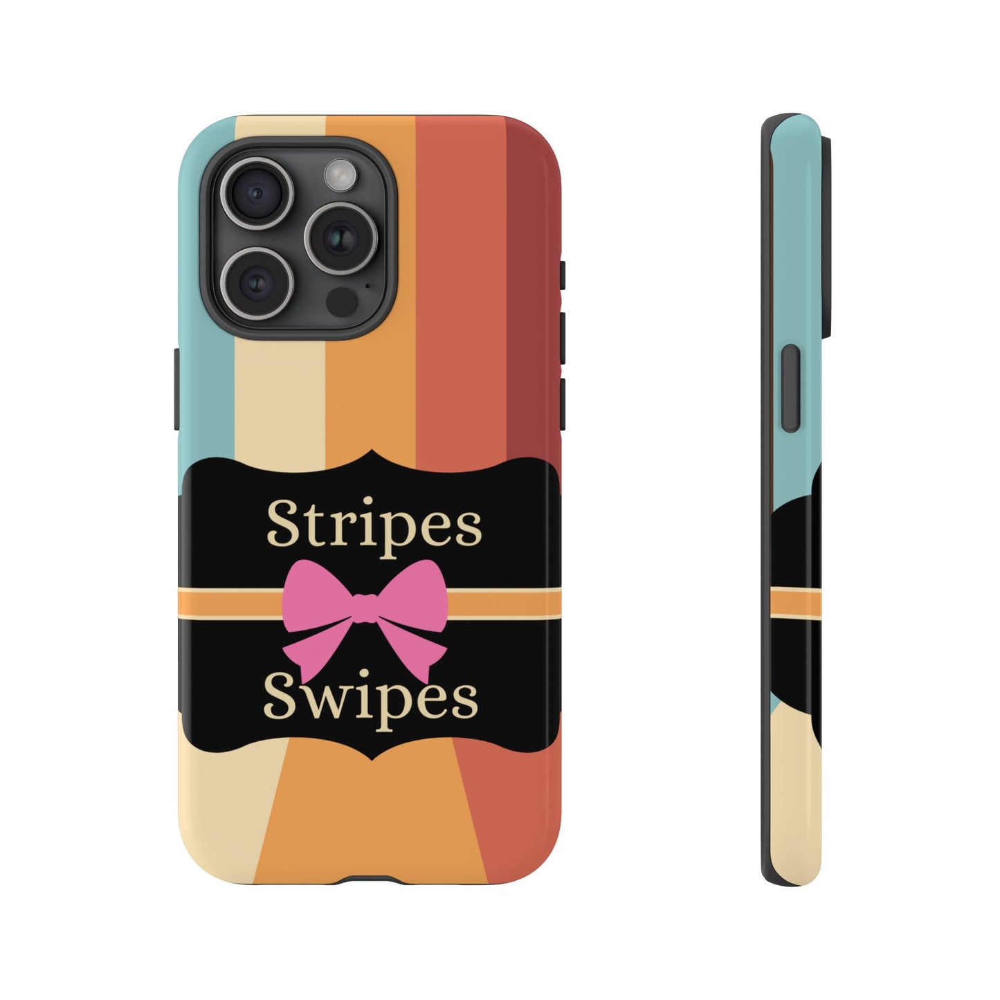 Phone Case iPhone 16/15/14 - Wall/Floor Stripes & Swipes Tough Case