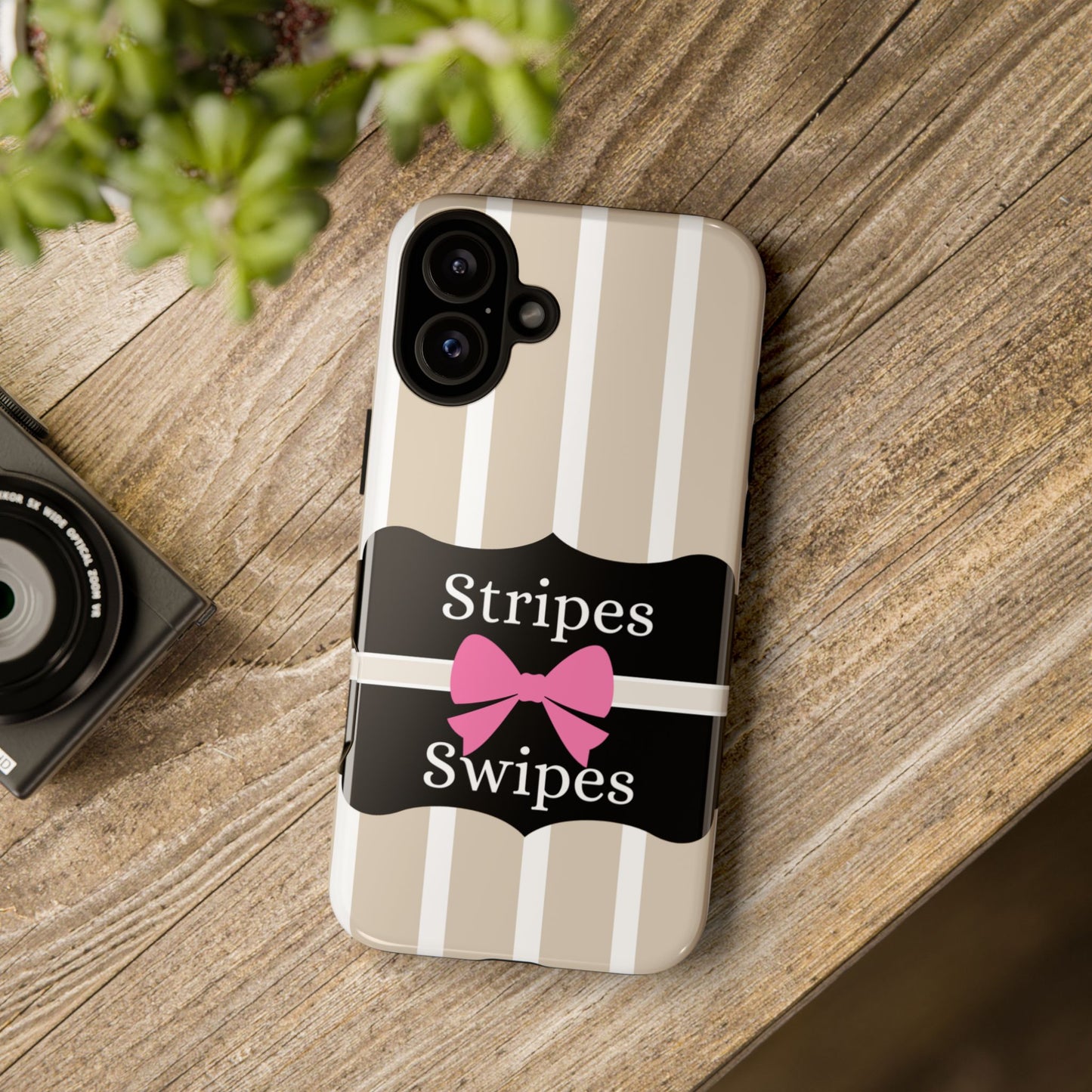 Phone Case iPhone 16/15/14 - Stripes & Swipes Tough Case