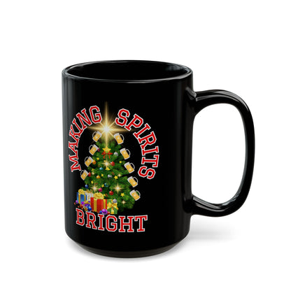 Making Spirits Bright - Black Mug, 15oz
