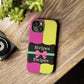 Phone Case iPhone 16/15/14 - Pink/Yellow Stripes & Swipes Tough Case