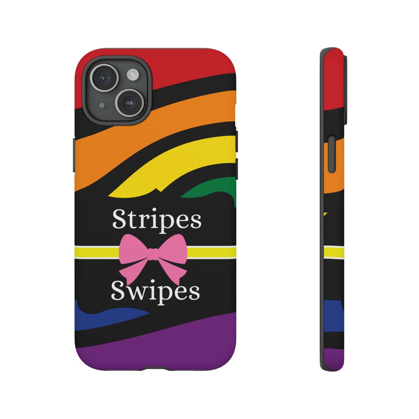 Phone Case iPhone 16/15/14 - Wavy Vivid Stripes & Swipes Tough Case