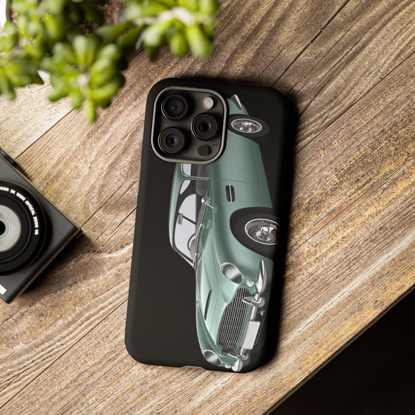 Phone Case iPhone 16/15/14 - Vintage Green Car Tough Case