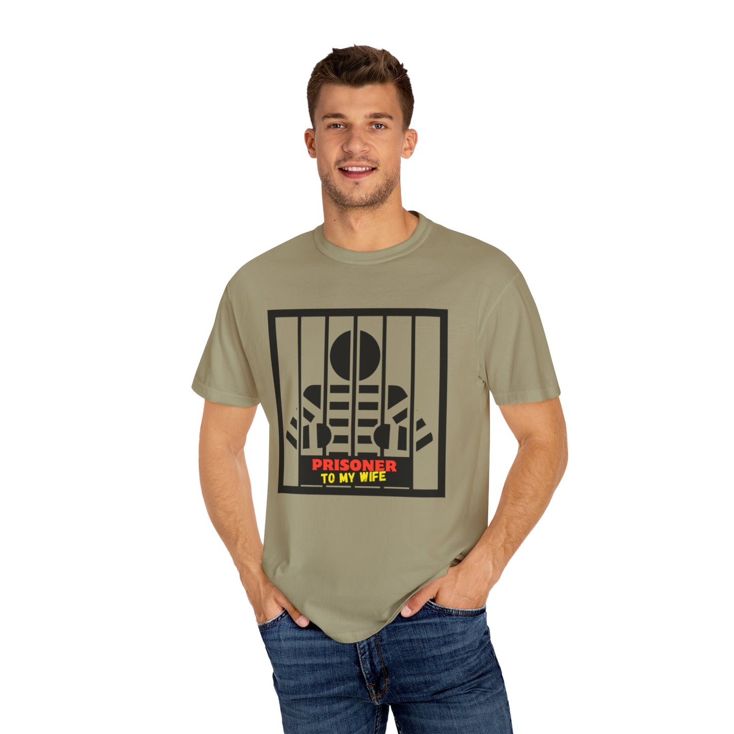 T-Shirt with 'Prisoner to My Wife' Design