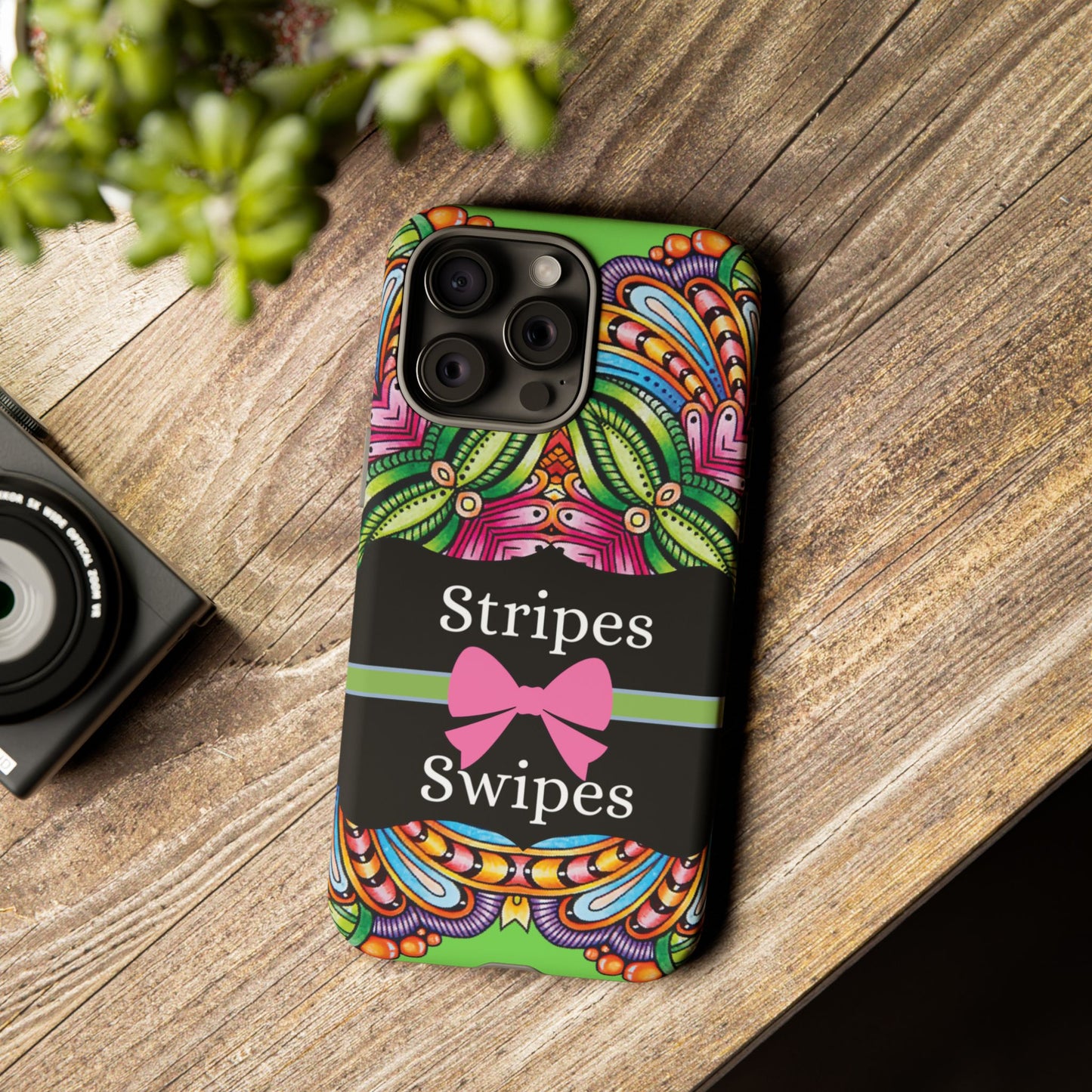 Phone Case iPhone 16/15/14 - Flower Child Stripes & Swipes Tough Case