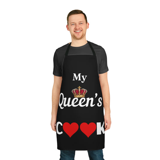 My Queen's Cook Apron (AOP) - Black