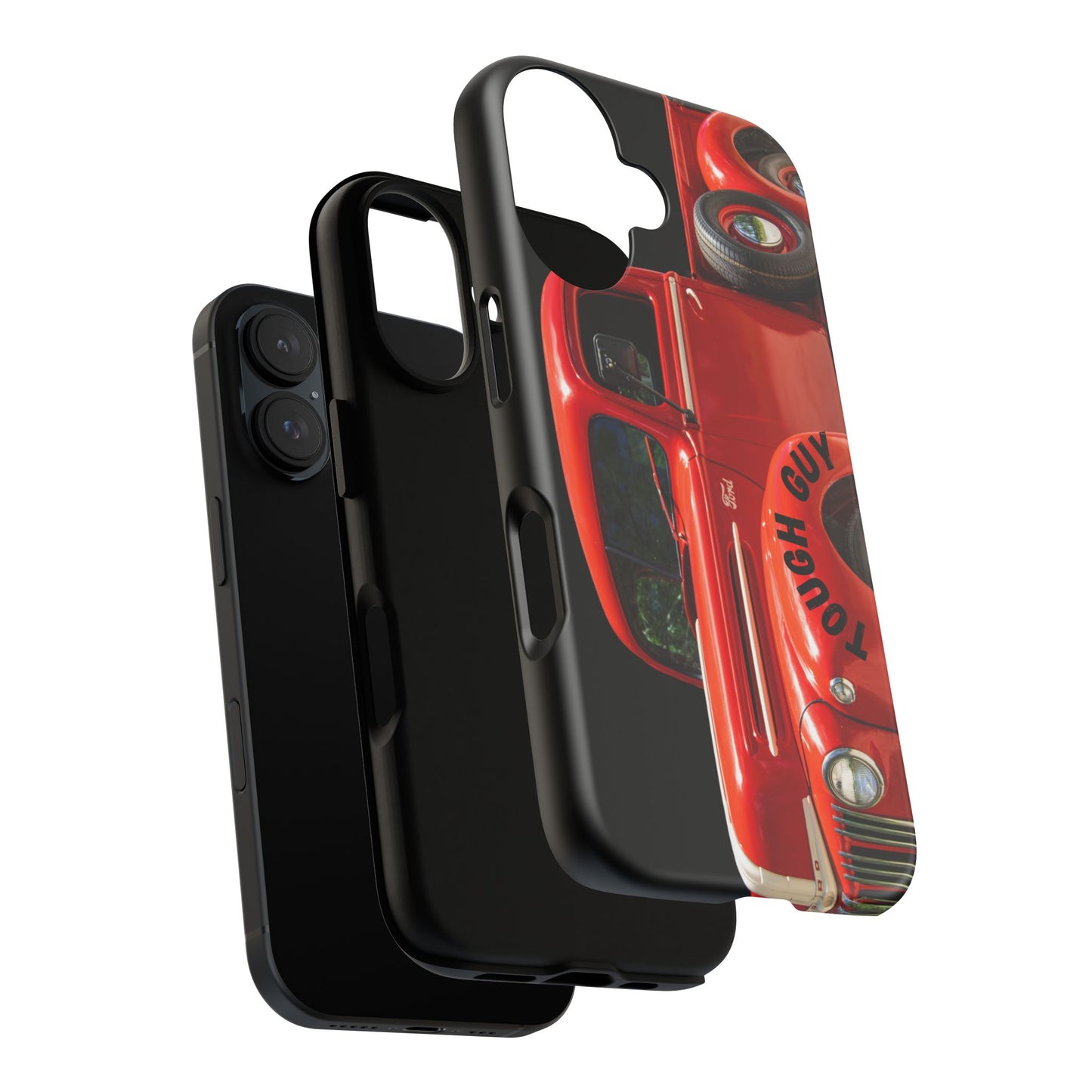 Phone Case iPhone 16/15/14 - Tough Guy Vintage Red Truck Tough Case