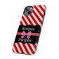 Phone Case iPhone 16/15/14 - Red/White Stripes & Swipes Tough Case