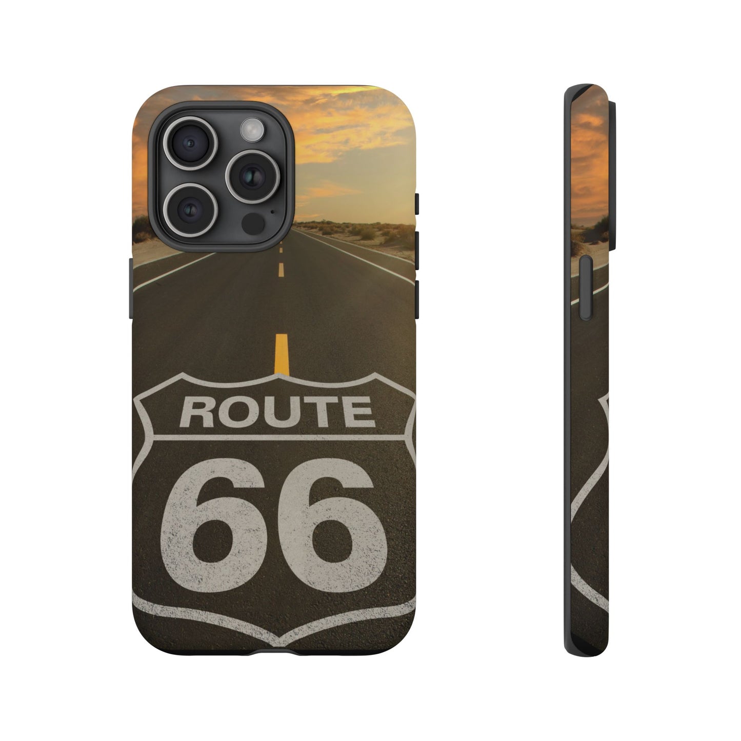 Phone Case iPhone 16/15/14 - Vintage Route 66 Tough Case