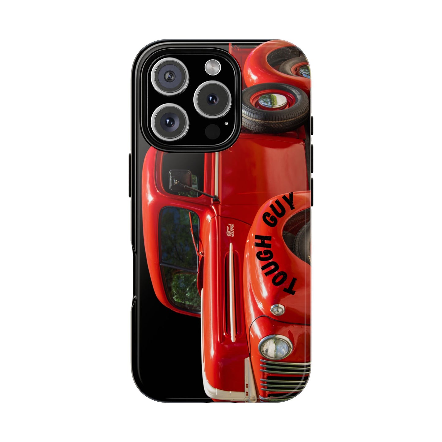 Phone Case iPhone 16/15/14 - Tough Guy Vintage Red Truck Tough Case