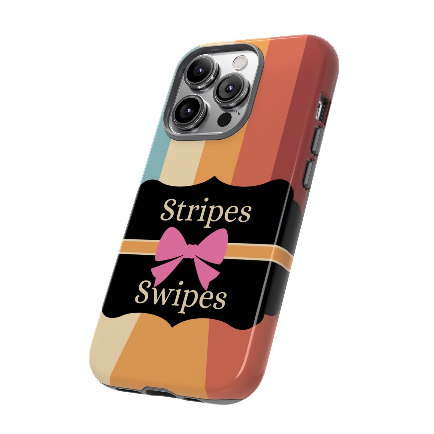 Phone Case iPhone 16/15/14 - Wall/Floor Stripes & Swipes Tough Case