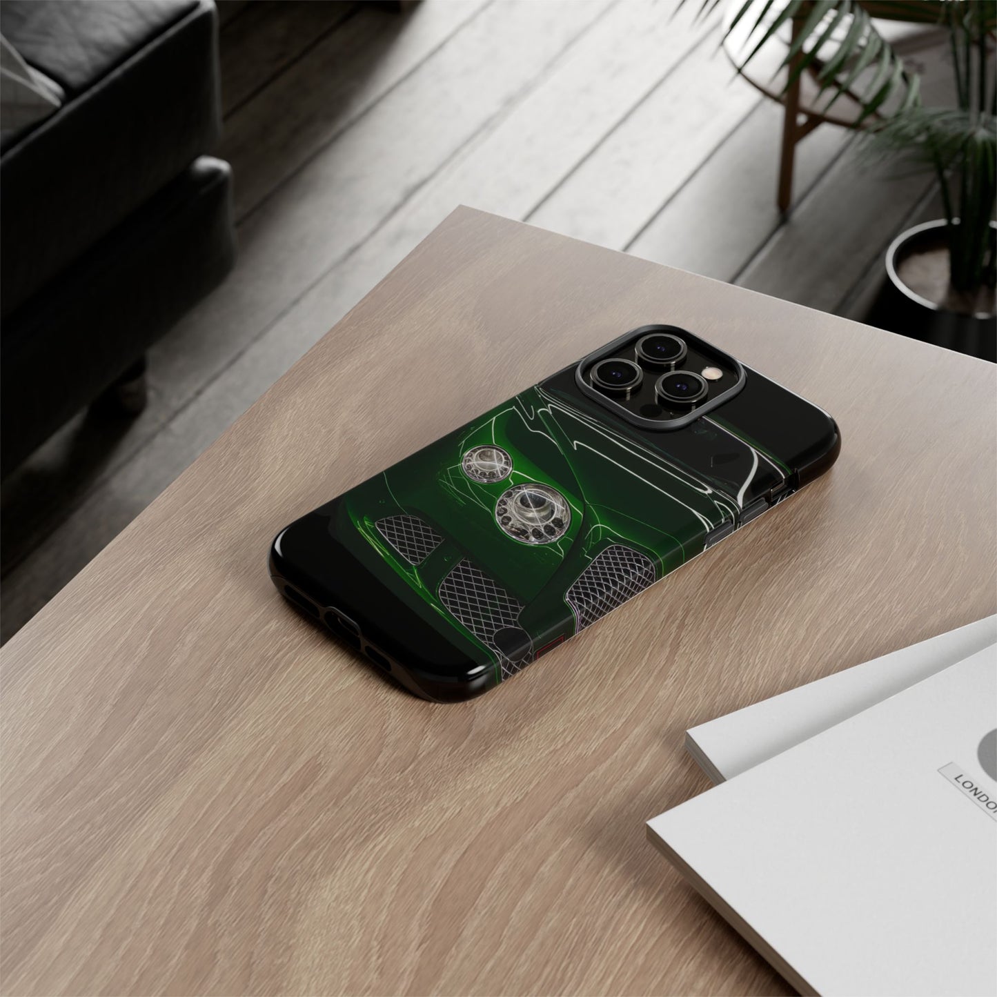 Phone Case iPhone 16/15/14 - Green Luxury Car Tough Case