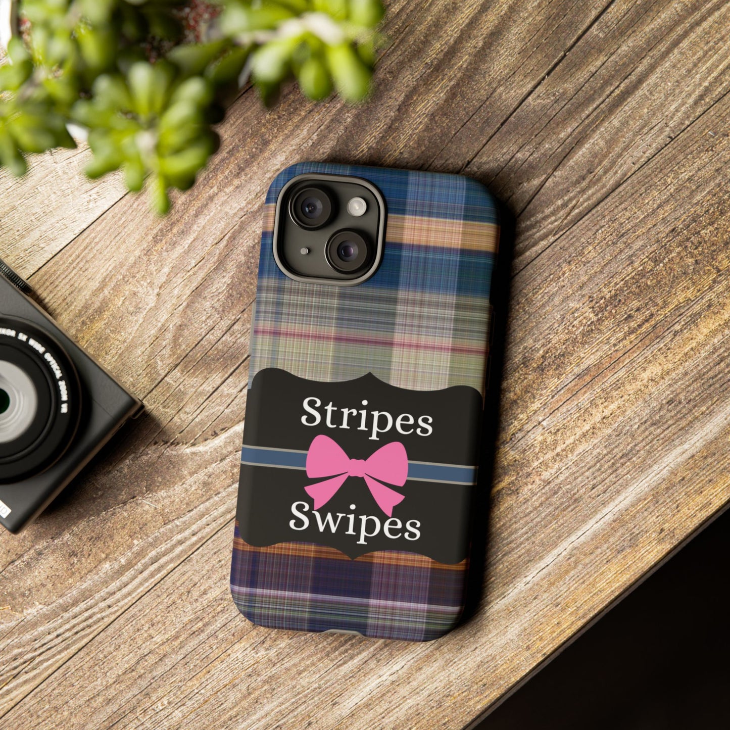 Phone Case iPhone 16/15/14 -Stripes & Swipes Tough Case