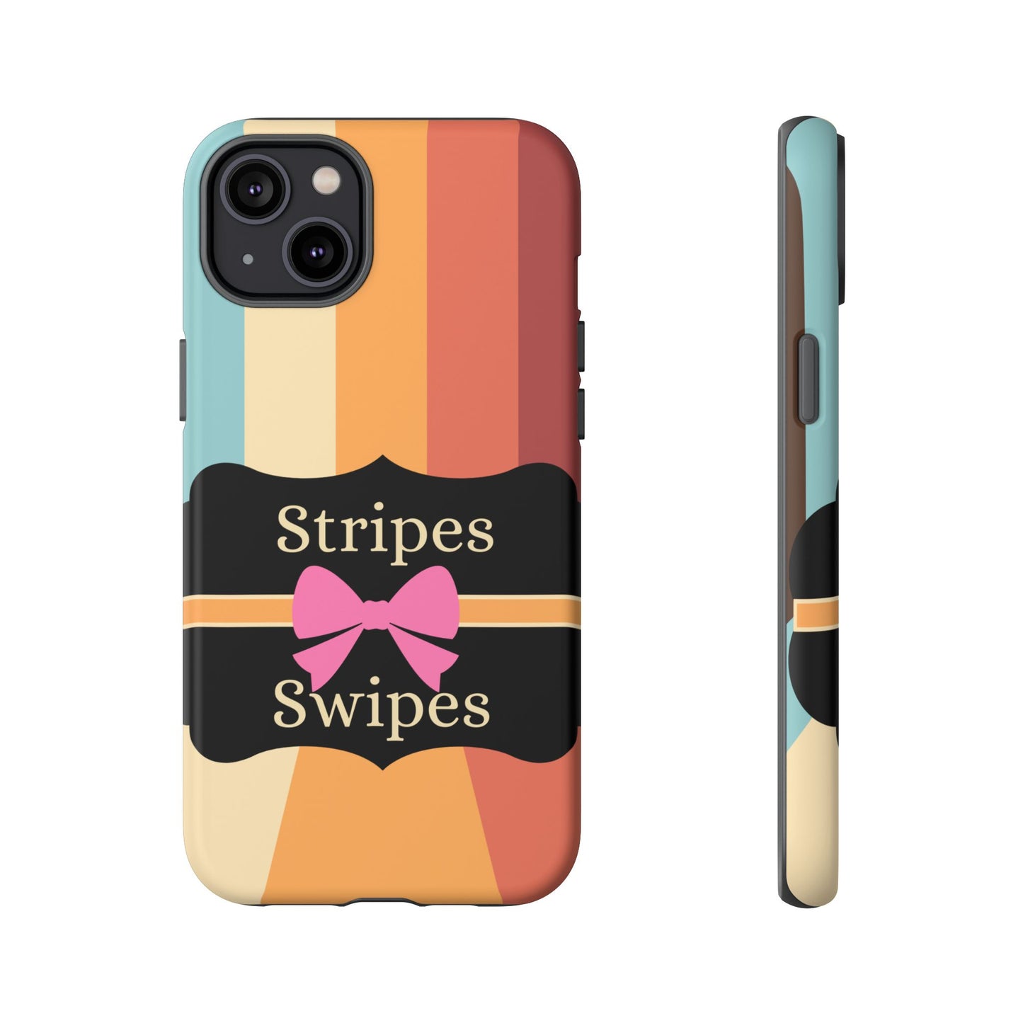 Phone Case iPhone 16/15/14 - Wall/Floor Stripes & Swipes Tough Case