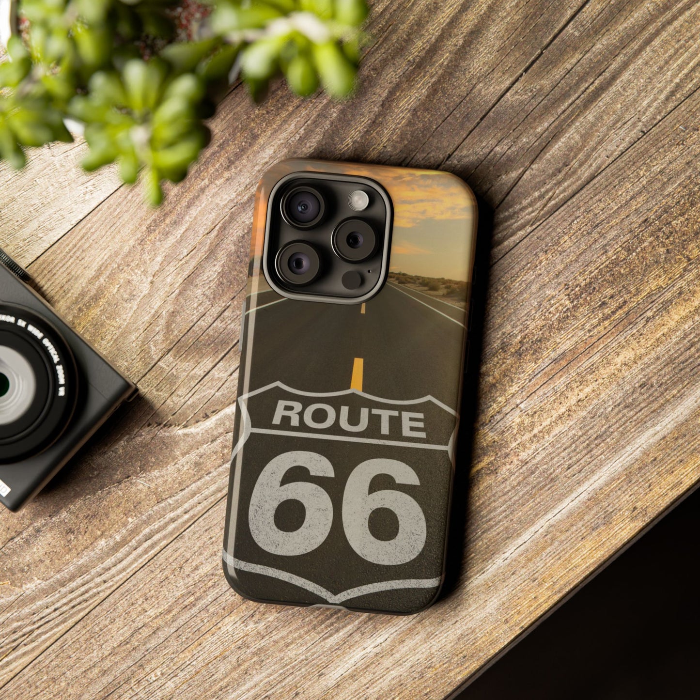 Phone Case iPhone 16/15/14 - Vintage Route 66 Tough Case