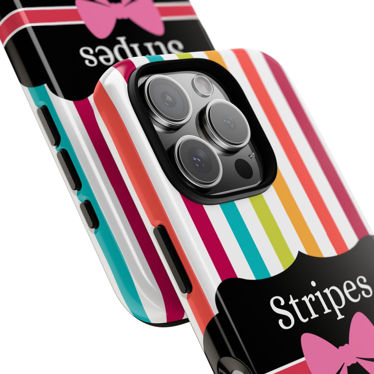 Phone Case iPhone 16/15/14 - Lollipop Stripes & Swipes Tough Case