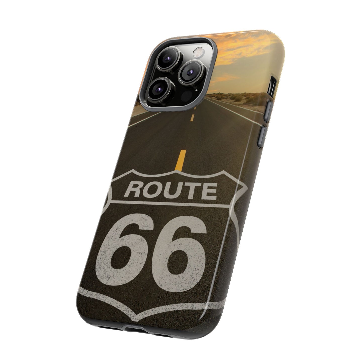 Phone Case iPhone 16/15/14 - Vintage Route 66 Tough Case