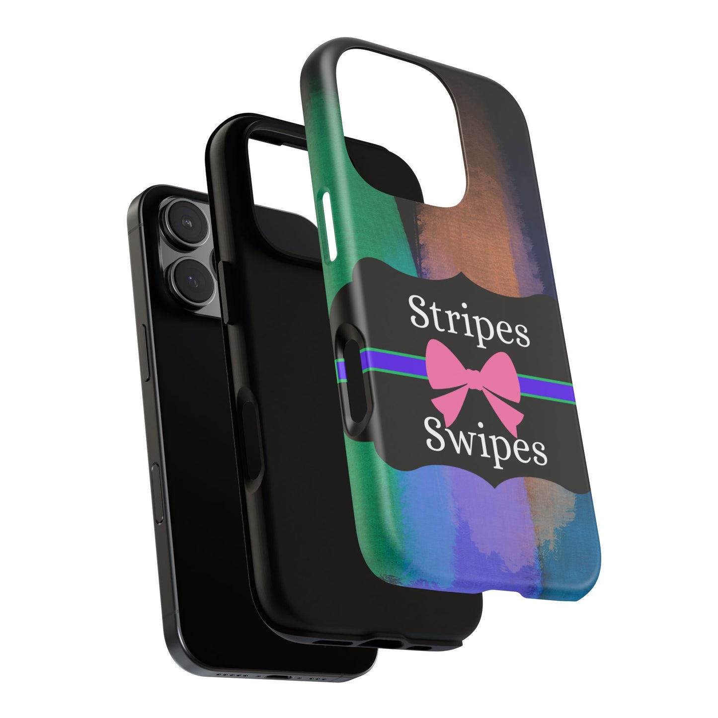 Phone Case iPhone 16/15/14 - Brushed Stripes & Swipes Tough Case