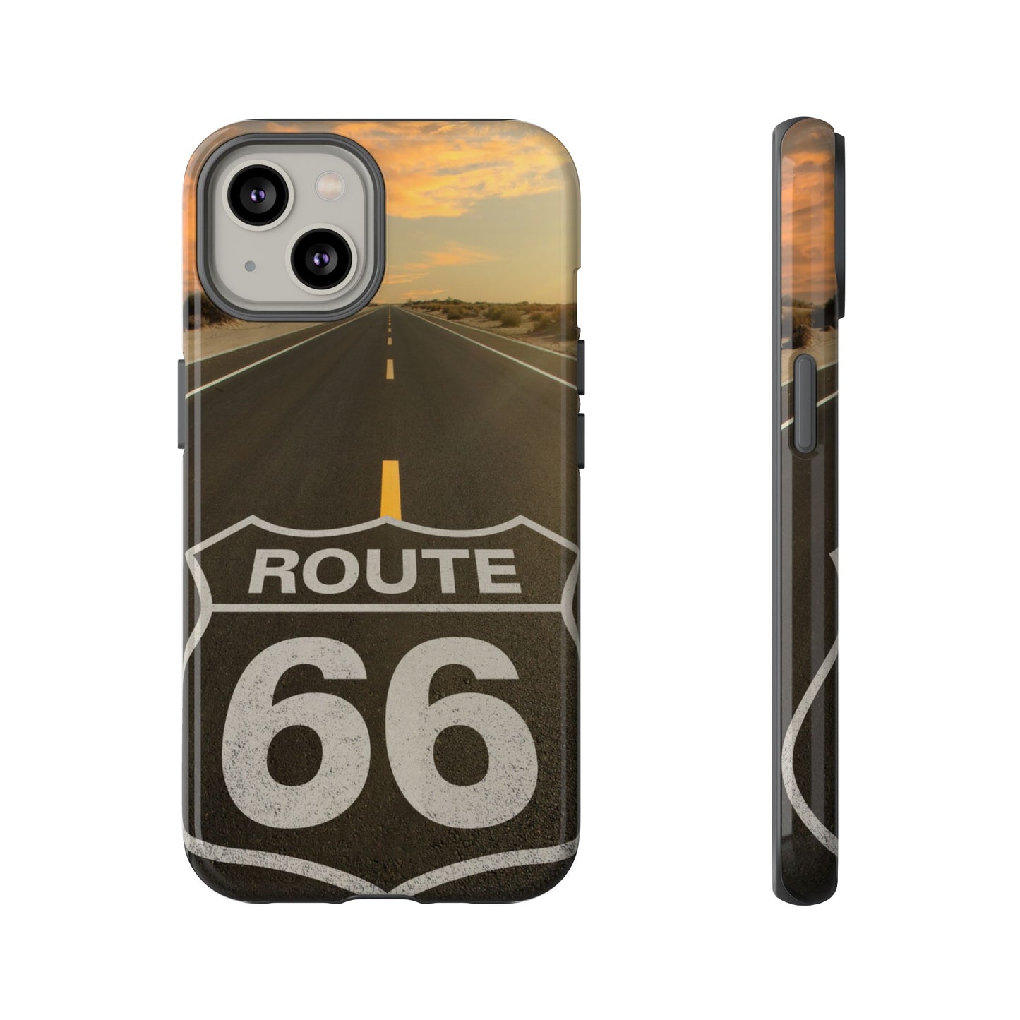 Phone Case iPhone 16/15/14 - Vintage Route 66 Tough Case