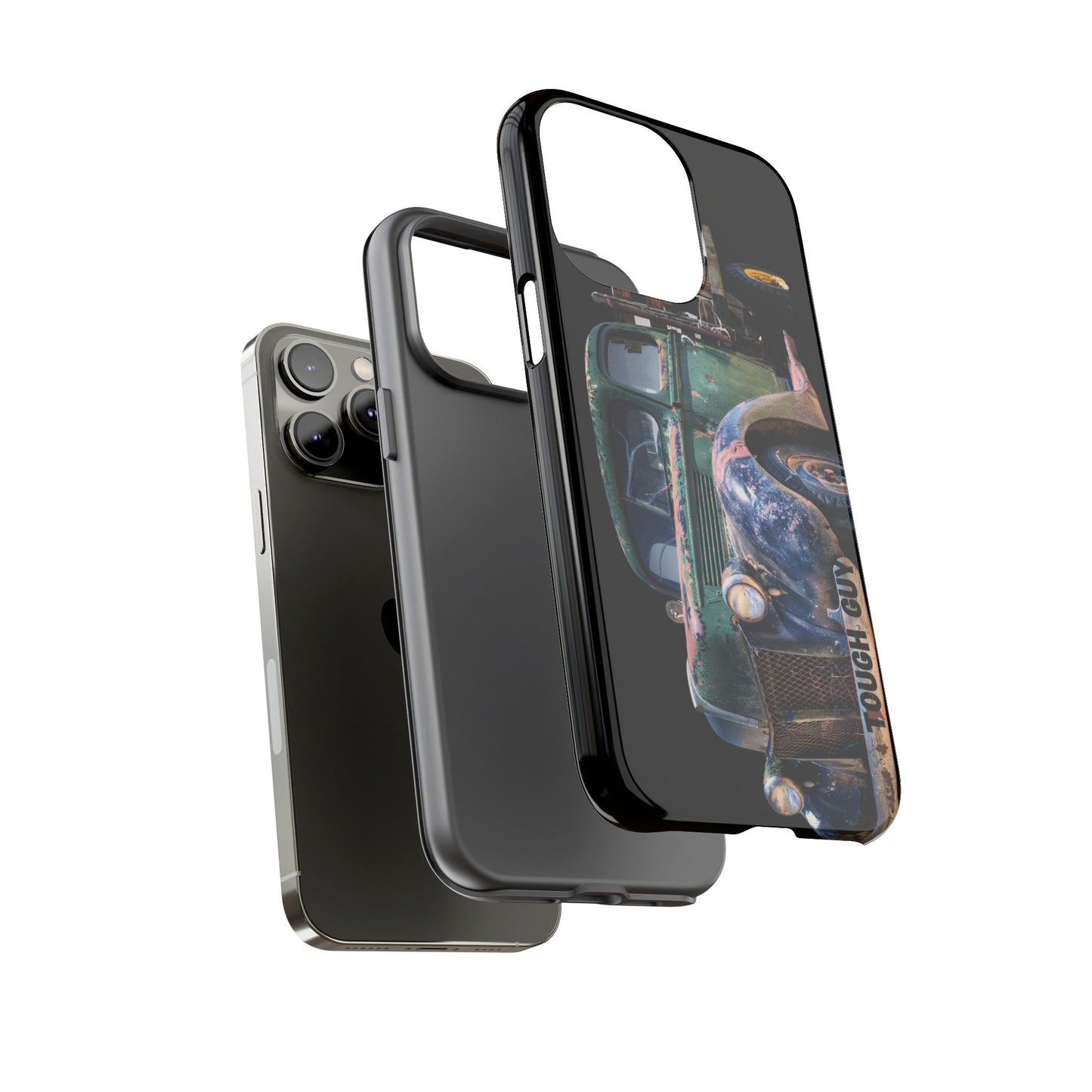 Phone Case iPhone 16/15/14 - Tough Guy Green Blue Truck Tough Case