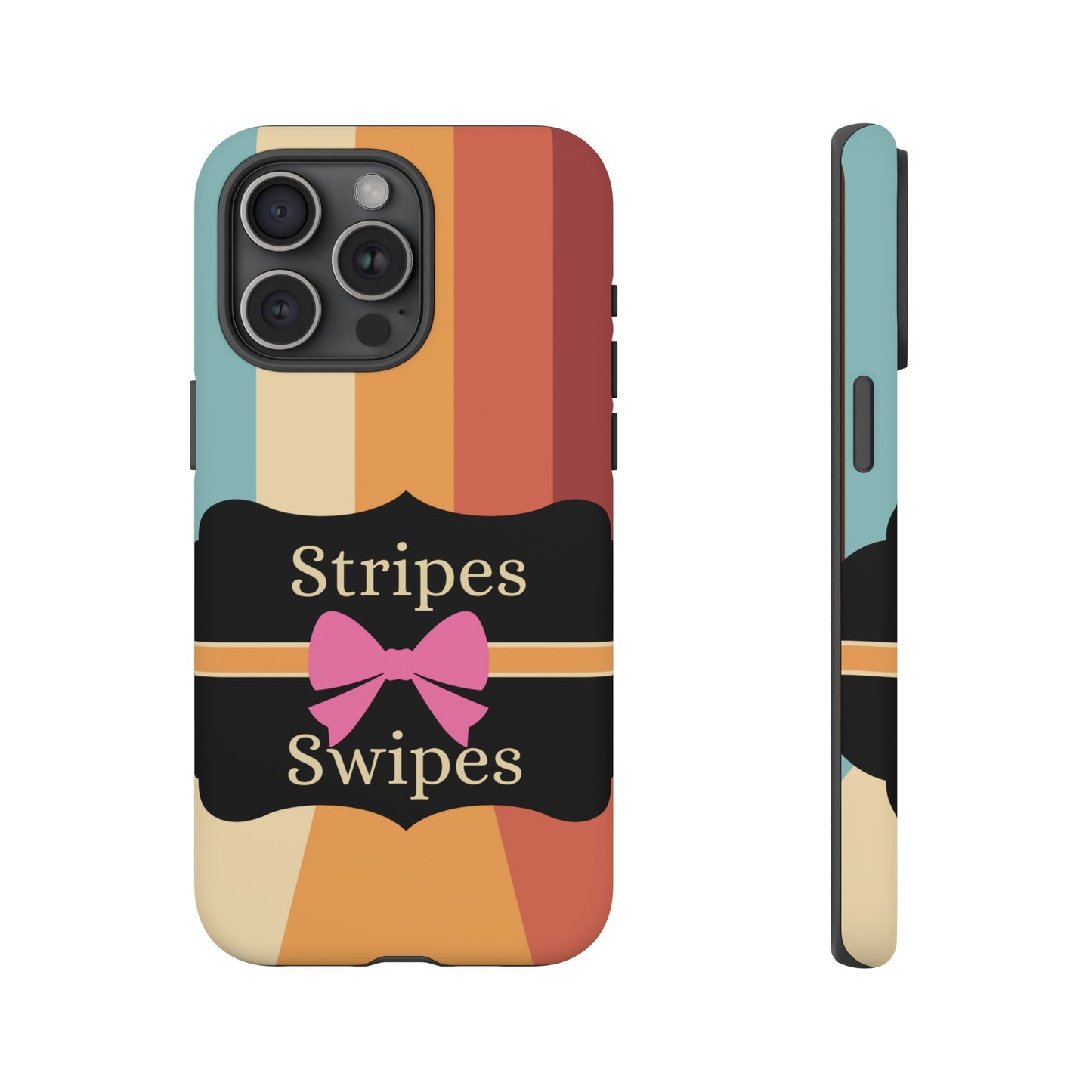 Phone Case iPhone 16/15/14 - Wall/Floor Stripes & Swipes Tough Case