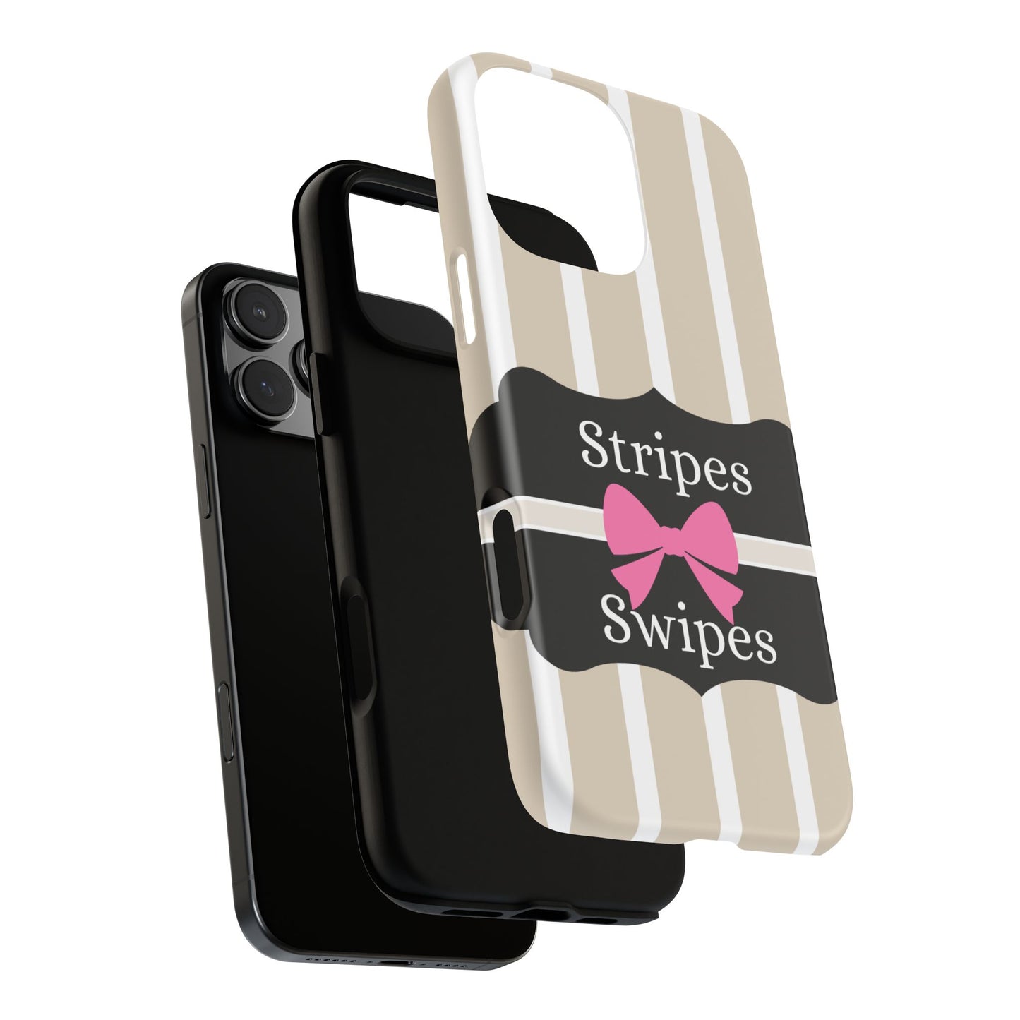 Phone Case iPhone 16/15/14 - Stripes & Swipes Tough Case