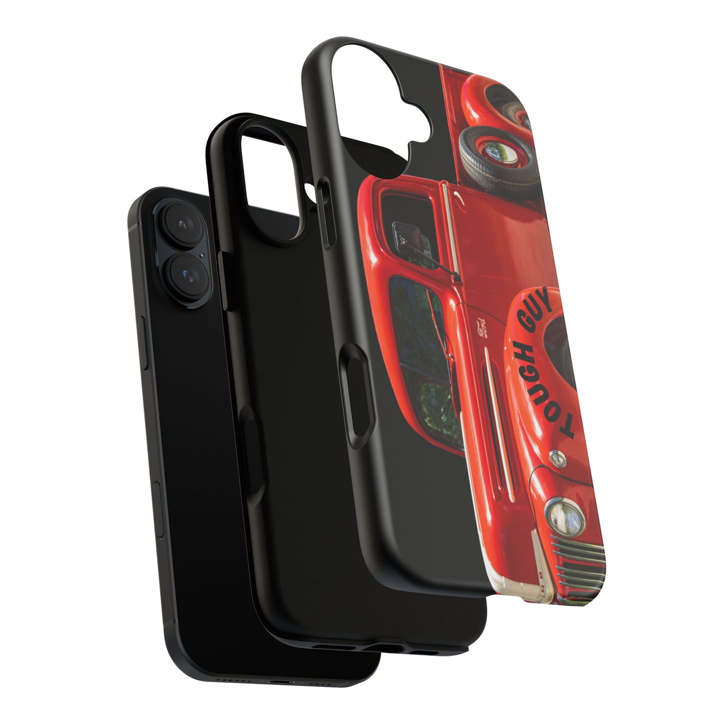 Phone Case iPhone 16/15/14 - Tough Guy Vintage Red Truck Tough Case