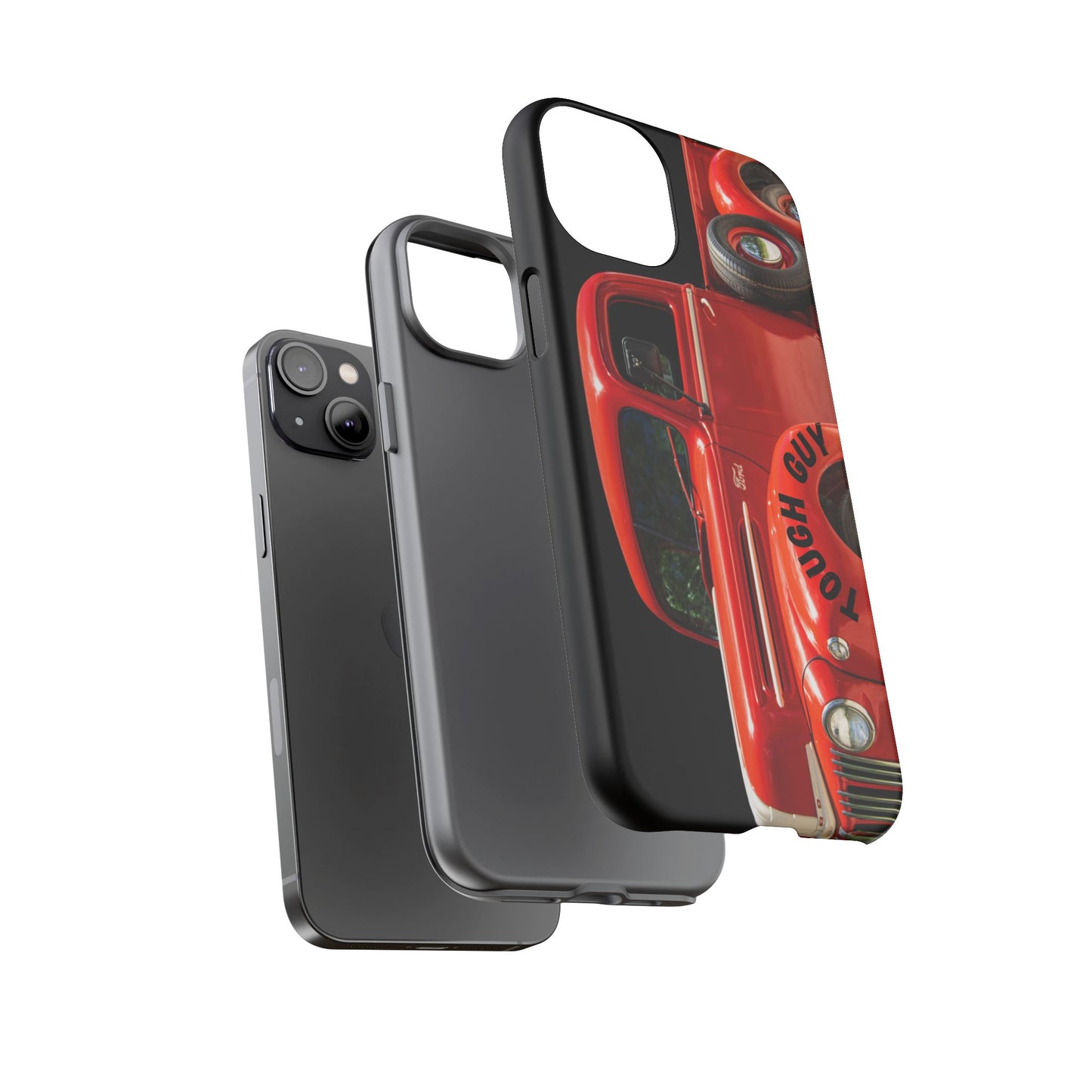 Phone Case iPhone 16/15/14 - Tough Guy Vintage Red Truck Tough Case