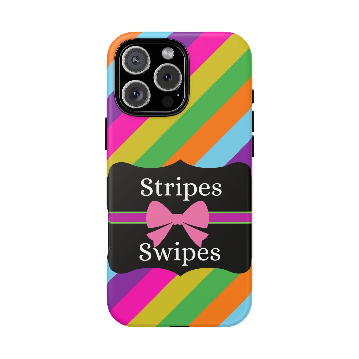 Phone Case iPhone 16/15/14 - Diagonal Vivid Stripes & Swipes Tough Case