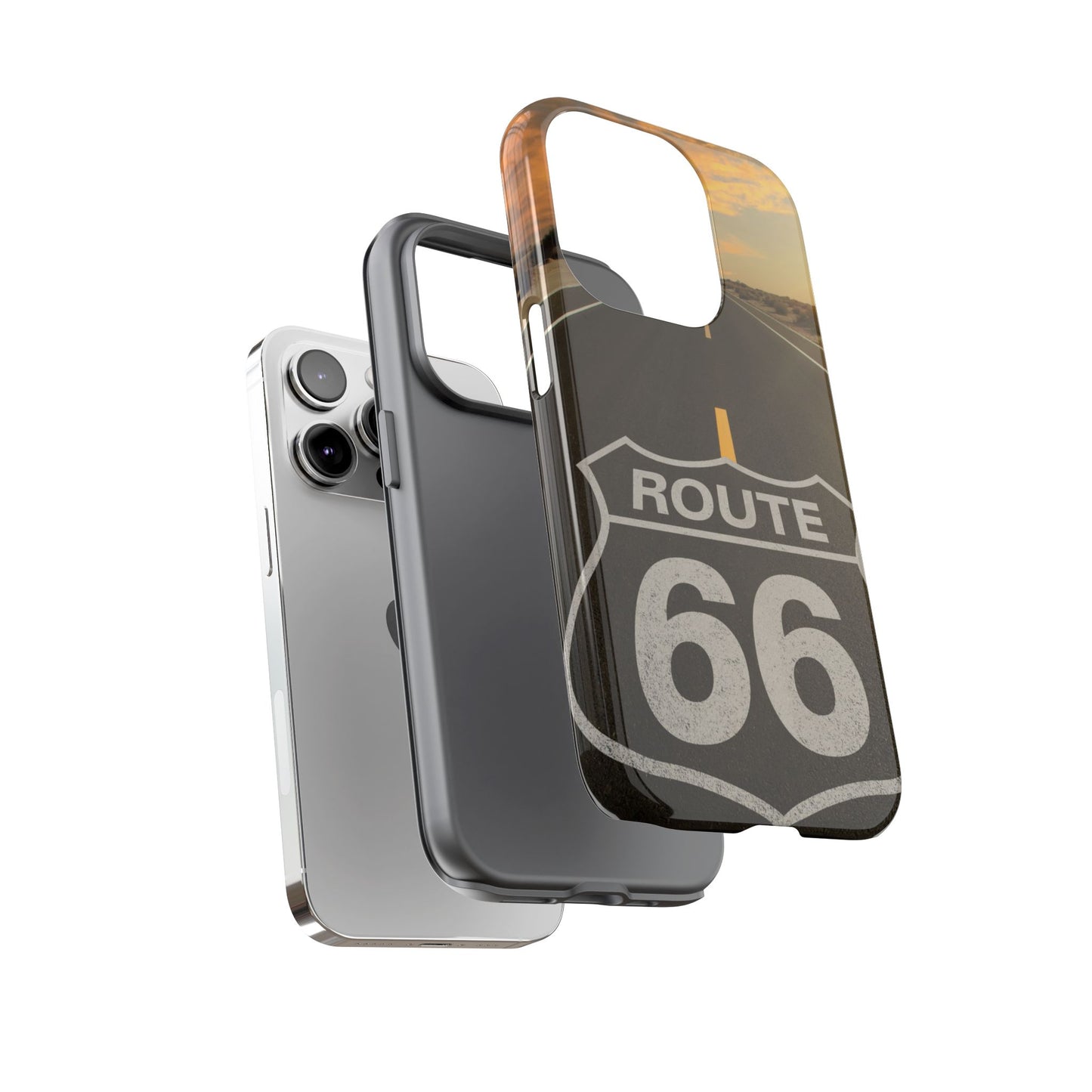 Phone Case iPhone 16/15/14 - Vintage Route 66 Tough Case