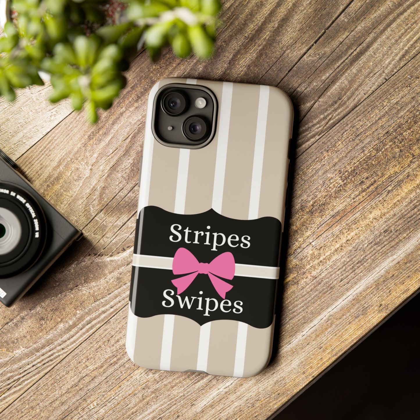 Phone Case iPhone 16/15/14 - Stripes & Swipes Tough Case