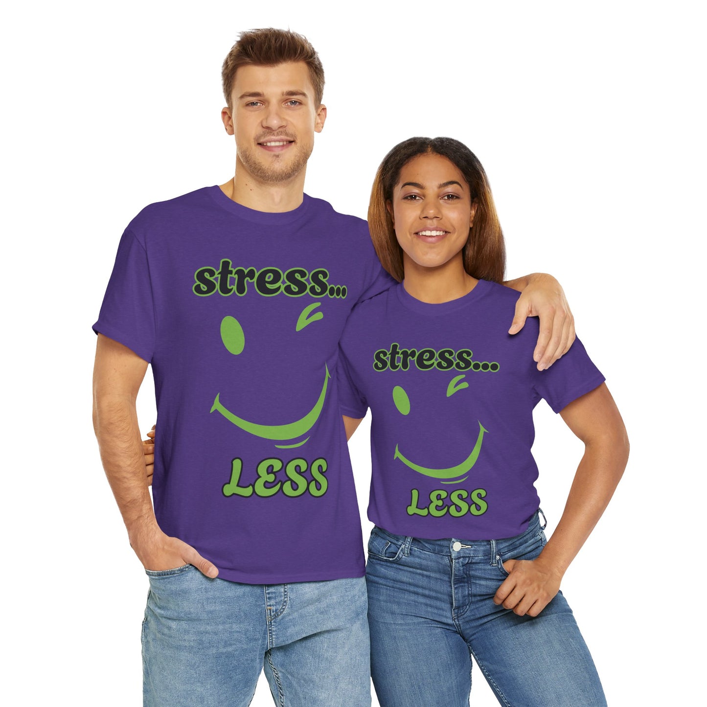 Graphic Tee - Winking Smiley Face 'Stress Less' Design