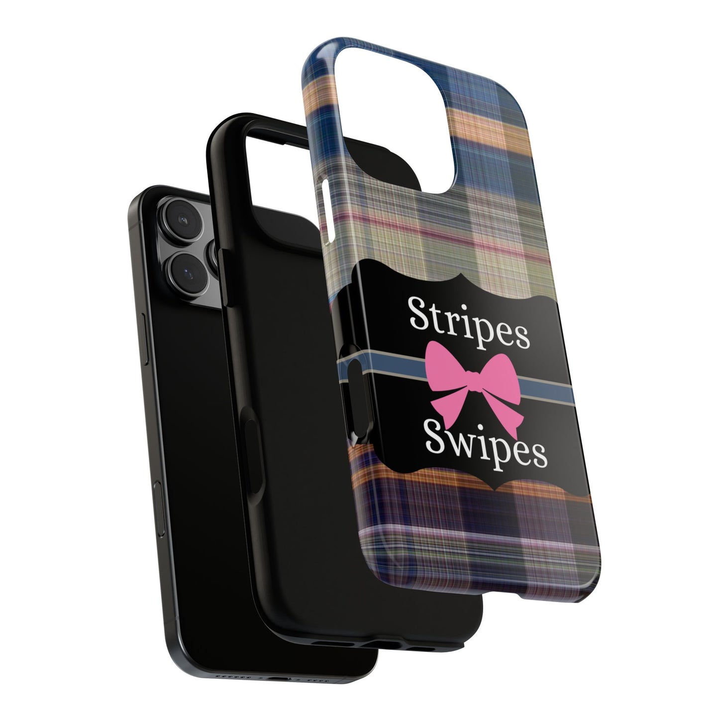 Phone Case iPhone 16/15/14 -Stripes & Swipes Tough Case