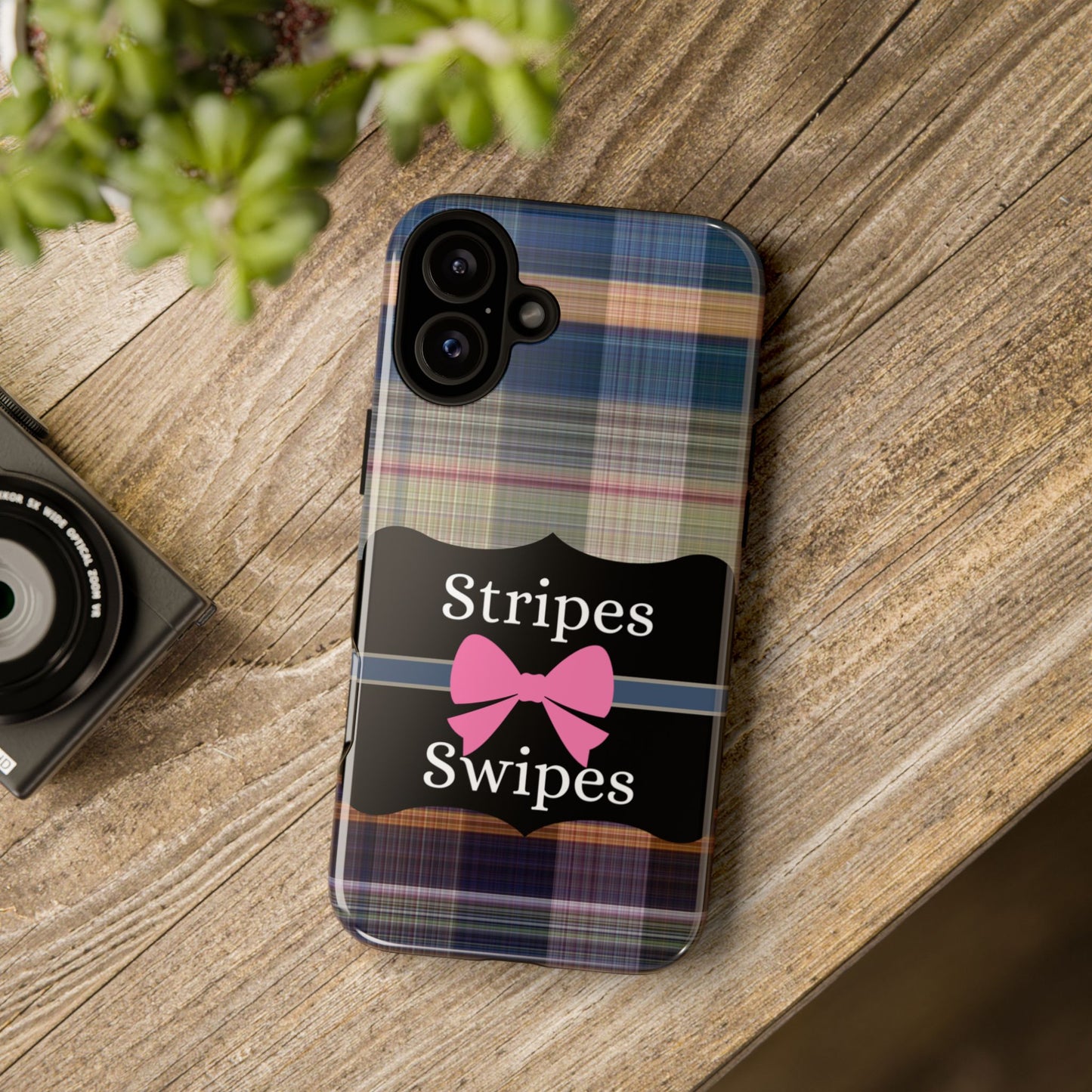 Phone Case iPhone 16/15/14 -Stripes & Swipes Tough Case