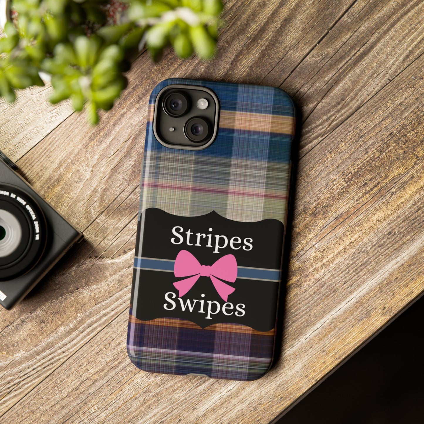 Phone Case iPhone 16/15/14 -Stripes & Swipes Tough Case