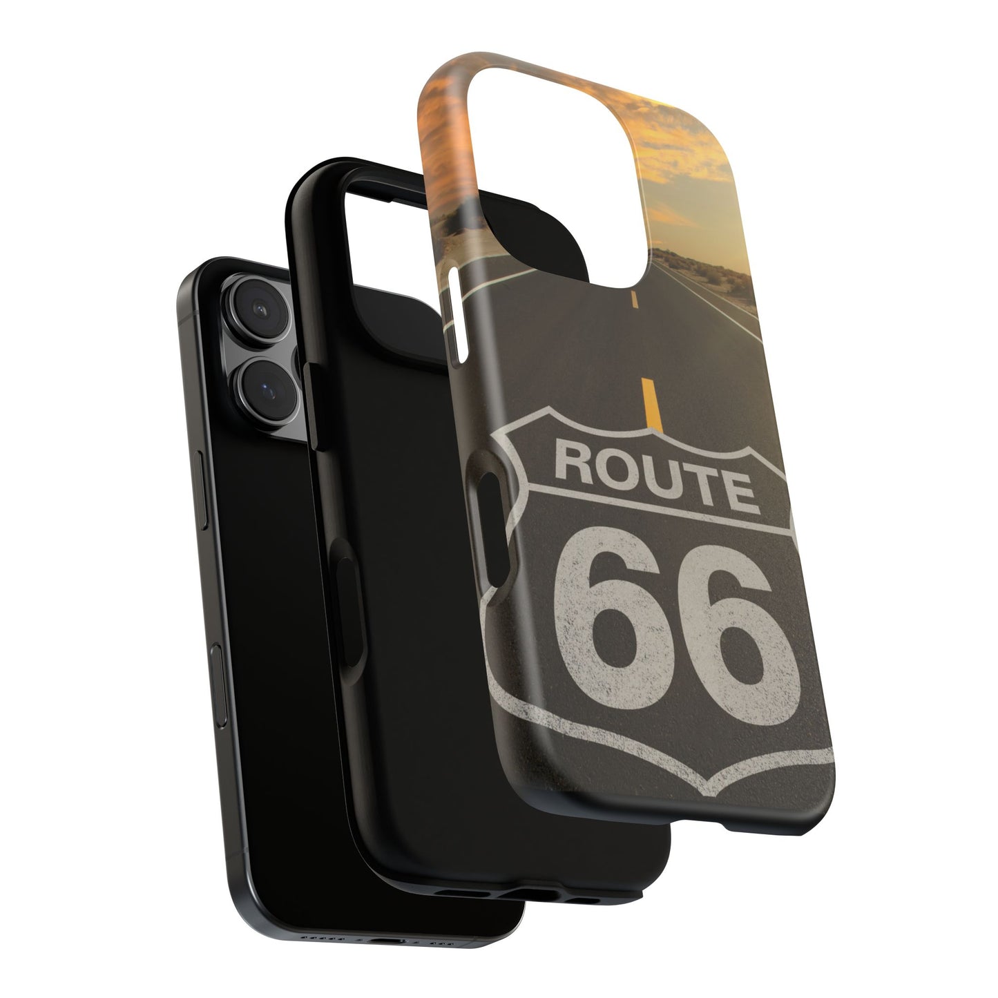 Phone Case iPhone 16/15/14 - Vintage Route 66 Tough Case