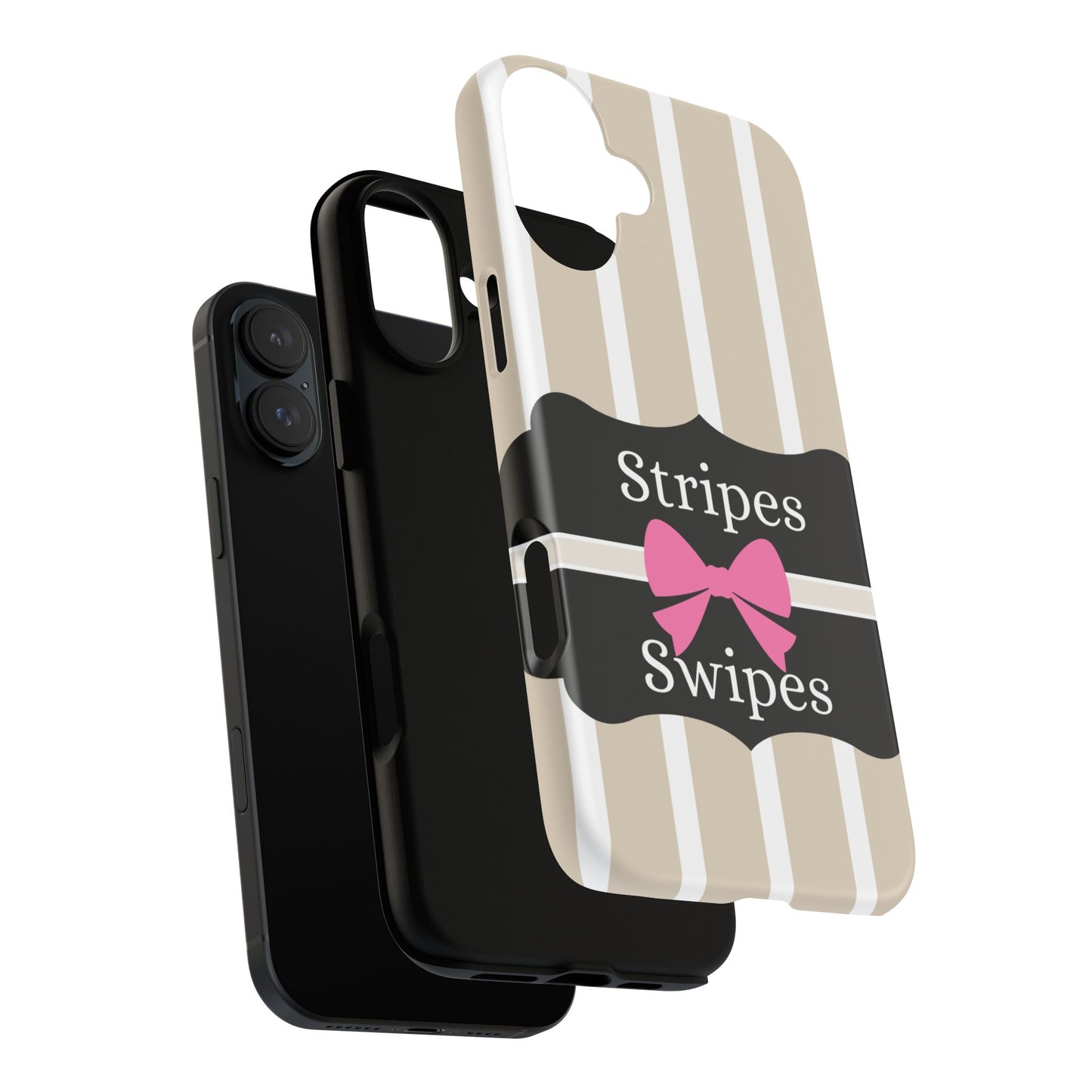 Phone Case iPhone 16/15/14 - Stripes & Swipes Tough Case