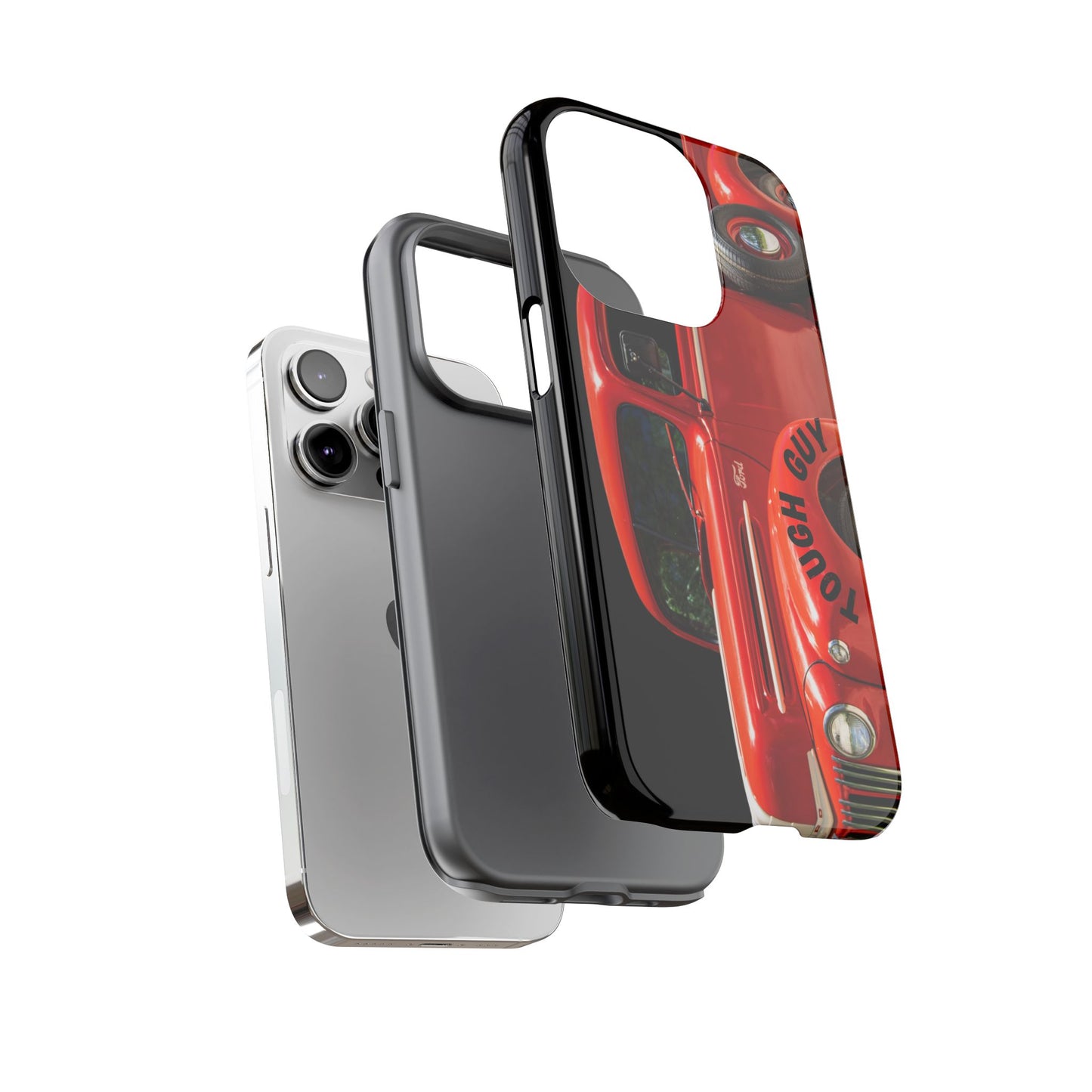 Phone Case iPhone 16/15/14 - Tough Guy Vintage Red Truck Tough Case