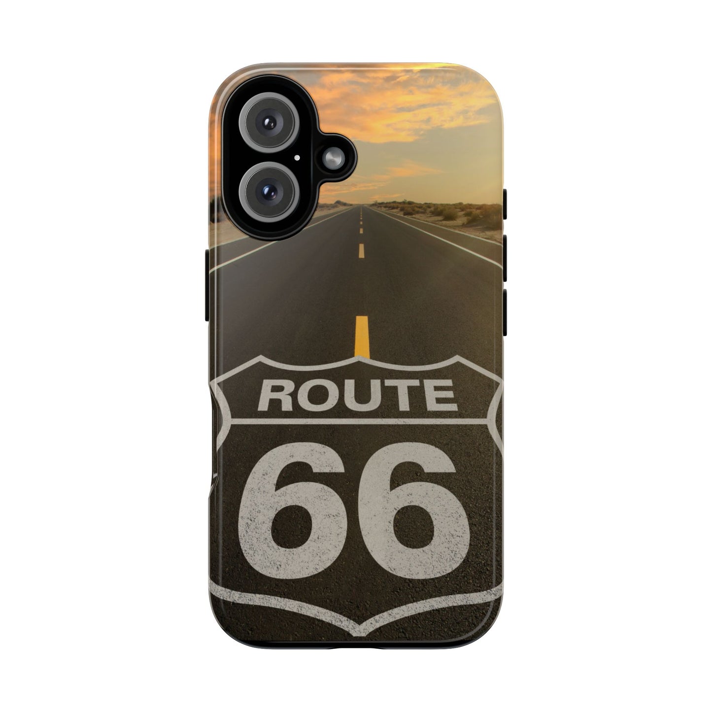 Phone Case iPhone 16/15/14 - Vintage Route 66 Tough Case