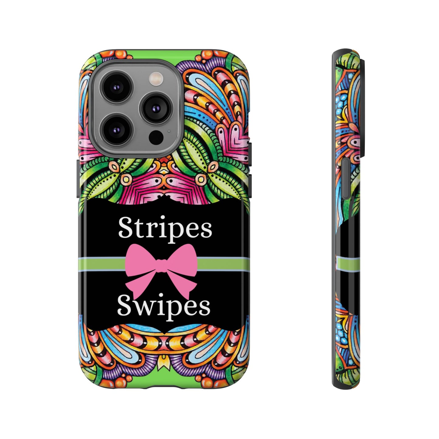 Phone Case iPhone 16/15/14 - Flower Child Stripes & Swipes Tough Case