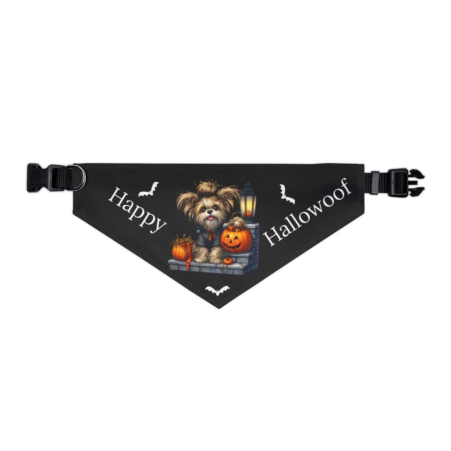 Happy "Hallowoof" - EXTRA LARGE Pet Bandana Collar BLACK 09