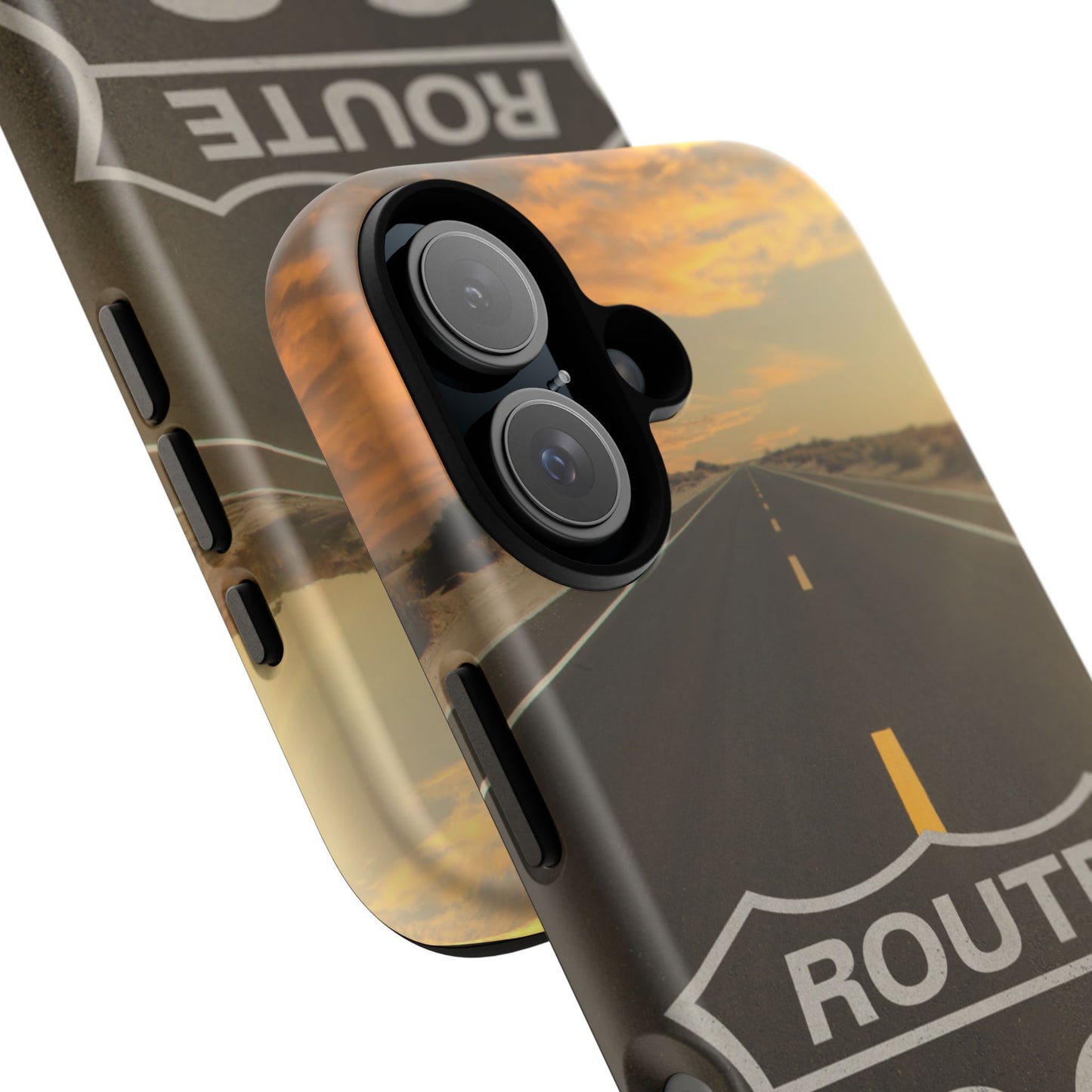 Phone Case iPhone 16/15/14 - Vintage Route 66 Tough Case